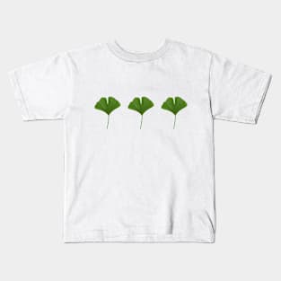 Green Ginkgo Leaves Kids T-Shirt